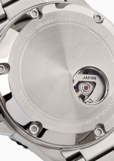 Emporio Armani Meccanico Automatic Blue Dial Silver Steel Strap Watch For Men - AR60059 Buy Now By Emporio Armani