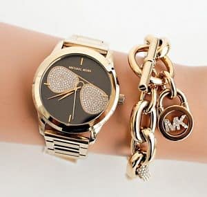 Michael Kors Hartman Analog Quartz Black Dial Gold Steel Strap Watch For Women - MK3647 Buy Now By Michael Kors