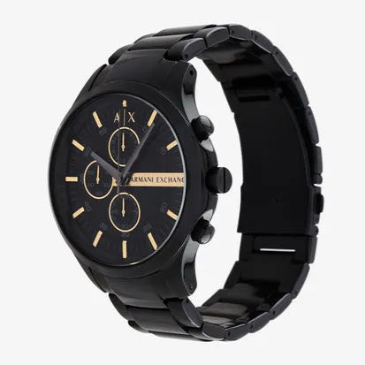 Armani Exchange Hampton Chronograph Black Dial Black Steel Strap Watch For Men - AX2164 Buy Now By Armani Exchange