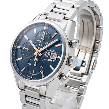 Tag Heuer Carrera Automatic Chronograph Blue Dial Silver Steel Strap Watch for Men - CBK2115.BA0715 Buy Now By Tag Heuer