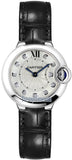 Cartier Ballon Bleu de Cartier Diamonds Silver Dial Black Leather Strap Watch for Women - W4BB0008 Buy Now By Cartier