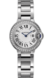 Cartier Ballon Bleu De Cartier Diamonds White Dial Silver Steel Strap Watch for Women - W4BB0015 Buy Now By Cartier