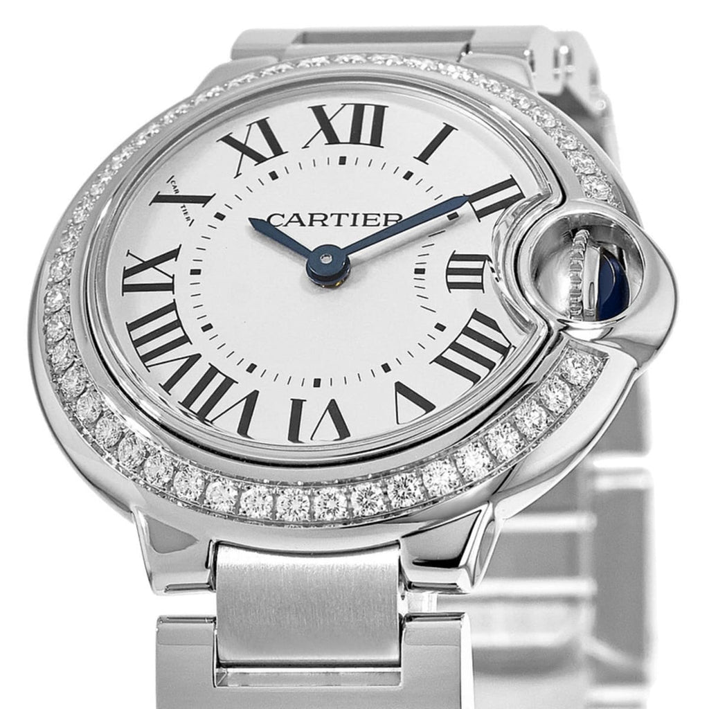 Cartier Ballon Bleu De Cartier Diamonds White Dial Silver Steel Strap Watch for Women - W4BB0015 Buy Now By Cartier