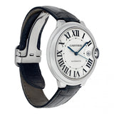 Cartier Ballon Bleu de Cartier Silver Dial Black Leather Strap Watch for Men - WSBB0026 Buy Now By Cartier