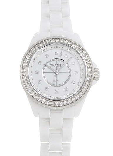 Chanel J12 Quartz Diamonds White Dial White Steel Strap Watch for Women - J12 H6418 Buy Now By Chanel