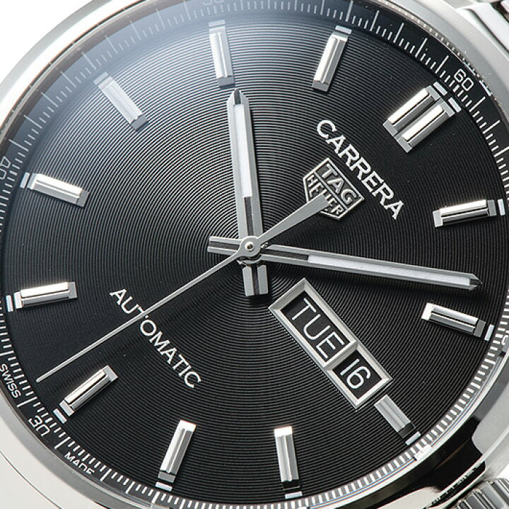 Tag Heuer Carrera Day Date Automatic Black Dial Silver Steel Strap Watch for Men - WBN2010.BA0640 Buy Now By Tag Heuer