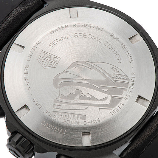 Tag Heuer Formula 1 Chronograph Senna Black Dial Black Leather Strap Watch for Men - CAZ101AJ.FC6487 Buy Now By Tag Heuer