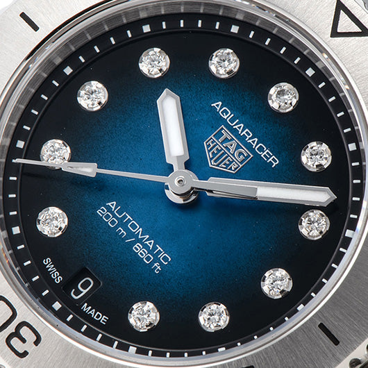 Tag Heuer Aquaracer Professional 200 Automatic Diamond Blue Dial Silver Steel Strap Watch for Women - WBP2411.BA0622 Buy Now By Tag Heuer