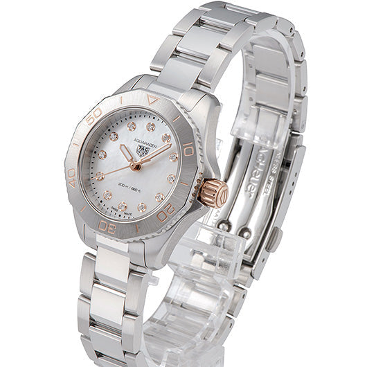 Tag Heuer Aquaracer Professional 200 Quartz Diamonds White Dial Silver Steel Strap Watch for Women - WBP1450.BA0622 Buy Now By Tag Heuer