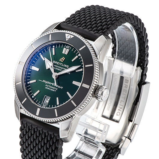 Breitling Superocean Heritage B20 Automatic 42 Green Dial Black Mesh Bracelet Watch for Women - AB2010121L1S1 Buy Now By Breitling