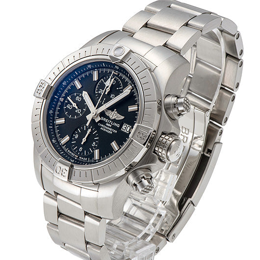 Breitling Avenger Chronograph 43 Black Dial Silver Steel Strap Watch for Men - A13385101B1A1 Buy Now By Breitling