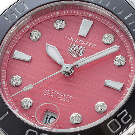 Tag Heuer Aquaracer Professional 300 Automatic Diamonds Pink Dial Silver Steel Strap Watch for Women - WBP231J.BA0618 Buy Now By Tag Heuer