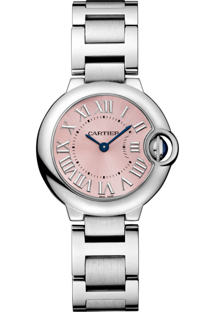 Cartier Ballon Bleu de Cartier Pink Dial Silver Steel Strap Watch for Women - W6920038 Buy Now By Cartier