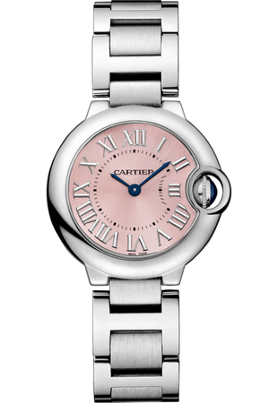 Cartier Ballon Bleu de Cartier Pink Dial Silver Steel Strap Watch for Women - W6920038 Buy Now By Cartier