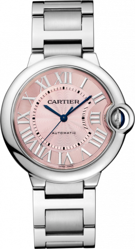 Cartier Ballon Bleu De Cartier Pink Dial Silver Steel Strap Watch for Women - W6920041 Buy Now By Cartier