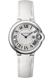 Cartier Ballon Bleu De Cartier Silver Dial White Leather Strap Watch for Women - W6920086 Buy Now By Cartier