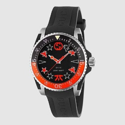 Gucci Dive Limited Edition Black Dial Black Rubber Strap Unisex Watch - YA136333 Buy Now By Gucci