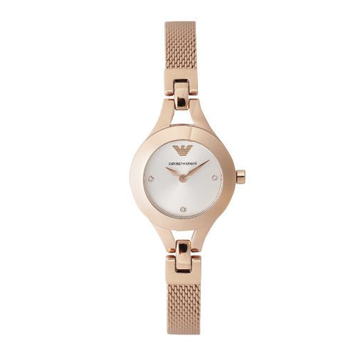 Emporio Armani Chiara Silver Dial Rose Gold Steel Strap Watch For Women - AR7362 Buy Now By Emporio Armani