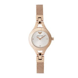 Emporio Armani Chiara Silver Dial Rose Gold Steel Strap Watch For Women - AR7362 Buy Now By Emporio Armani