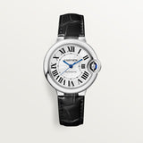 Cartier Ballon Bleu De Cartier Silver Dial Black Leather Strap Watch for Women - WSBB0030 Buy Now By Cartier