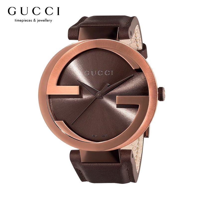 Gucci Interlocking Iconic Brown Dial Brown Leather Strap Watch For Women - YA133207 Buy Now By Gucci