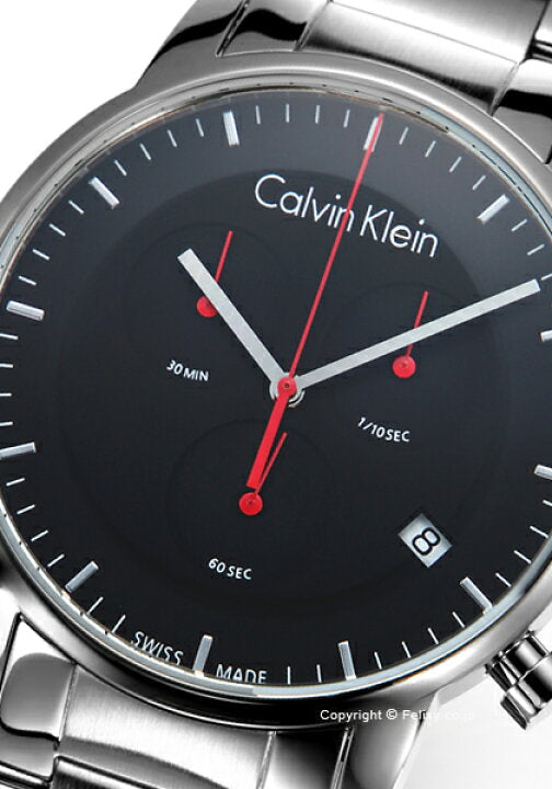 Calvin Klein City Chronograph Black Dial Silver Steel Strap Watch for Men - K2G27141 Buy Now By Calvin Klein
