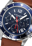 Coach Kent Chronograph Blue Dial Brown Leather Strap Watch for Men - 14602560 Buy Now By Coach