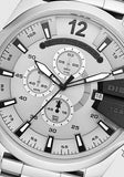 Diesel Mega Chief Chronograph Silver Dial Silver Steel Strap Watch For Men - DZ4501 Buy Now By Diesel