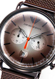 Emporio Armani Aviator Chronograph Grey Dial Brown Mesh Bracelet Watch For Men - AR11169 Buy Now By Emporio Armani