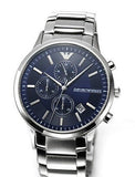 Emporio Armani Renato Chronograph Blue Dial Silver Steel Strap Watch For Men - AR11164 Buy Now By Emporio Armani