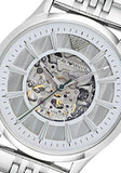 Emporio Armani Meccanico Skeleton Silver Dial Silver Steel Strap Watch For Men - AR1945 Buy Now By Emporio Armani