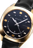 Gucci GG2570 Quartz Black Dial Black Leather Strap Watch For Women - YA142408 Buy Now By Gucci