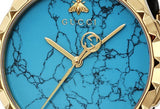 Gucci G Timeless Turquoise Blue Dial Black Leather Strap Watch For Men - YA126462 Buy Now By Gucci