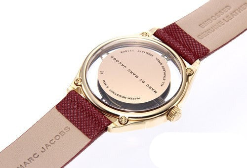 Marc Jacobs Tether Transparent Red Dial Red Leather Strap Watch for Women - MBM1377 Buy Now By Marc Jacobs