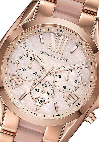 Michael Kors Bradshaw Chronograph Pink Dial Two Tone Steel Strap Watch For Women - MK6830 Buy Now By Michael Kors