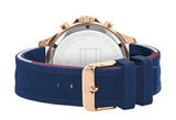Tommy Hilfiger Bank Multifunction Quartz White Dial Blue Rubber Strap Watch for Men - 1791778 Buy Now By Tommy Hilfiger