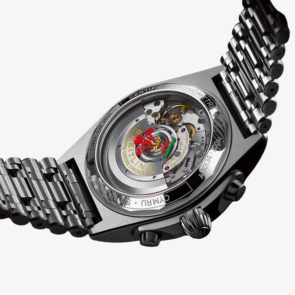 Breitling Chronomat B01 42 Six Nations Wales Red Dial Silver Steel Strap Watch for Men - AB0134A61K1A1 Buy Now By Breitling