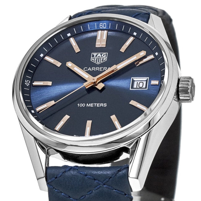 Tag Heuer Carrera Quartz Blue Dial Blue Calfskin Leather Strap Watch for Women - WAR1112.FC6391 Buy Now By Tag Heuer