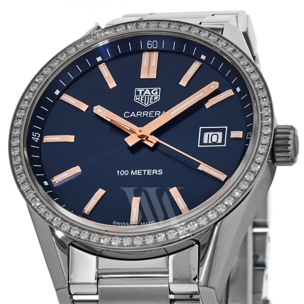 Tag Heuer Carrera Quartz Diamonds Blue Dial Silver Steel Strap Watch for Women - WAR1114.BA0601 Buy Now By Tag Heuer