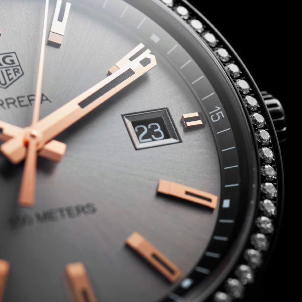 Tag Heuer Carrera Quartz Diamonds Black Dial Black Steel Strap Watch for Women - WAR1115.BA0602 Buy Now By Tag Heuer