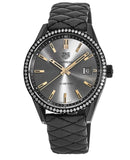 Tag Heuer Carrera Diamonds Anthracite Black Dial Black Leather Strap Watch for Women - WAR1115.FC6392 Buy Now By Tag Heuer