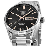Tag Heuer Carrera Calibre 5 Automatic Black Dial Silver Steel Strap Watch for Men - WAR201C.BA0723 Buy Now By Tag Heuer