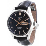 Tag Heuer Carrera Calibre 5 Automatic Black Dial Black Leather Strap Watch for Men - WAR201C.FC6266 Buy Now By Tag Heuer