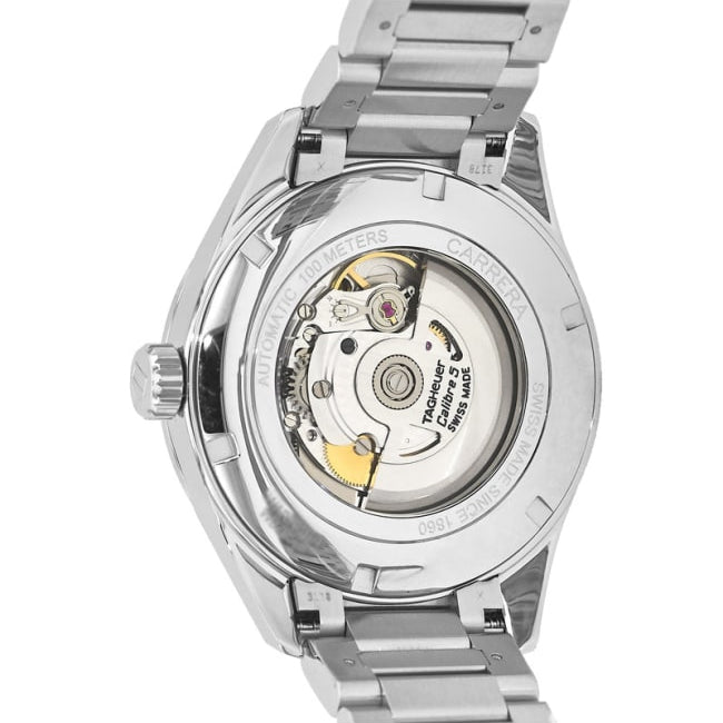Tag Heuer Carrera Calibre 5 White Dial Silver Steel Strap Watch for Men - WAR201D.BA0723 Buy Now By Tag Heuer