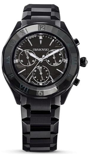 Swarovski Dextera Chronograph Black Dial Black Steel Strap Watch for Women - 5641393 Buy Now By Swarovski
