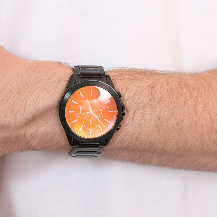 Armani Exchange Drexler Chronograph Black Dial Black Steel Strap Watch For Men - AX2615 Buy Now By Armani Exchange