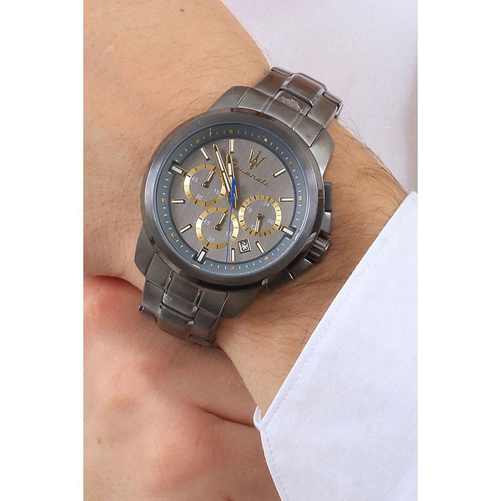 Maserati Successo Chronograph Gray Dial Gray Steel Strap Watch For Men - R8873621007 Buy Now By Maserati
