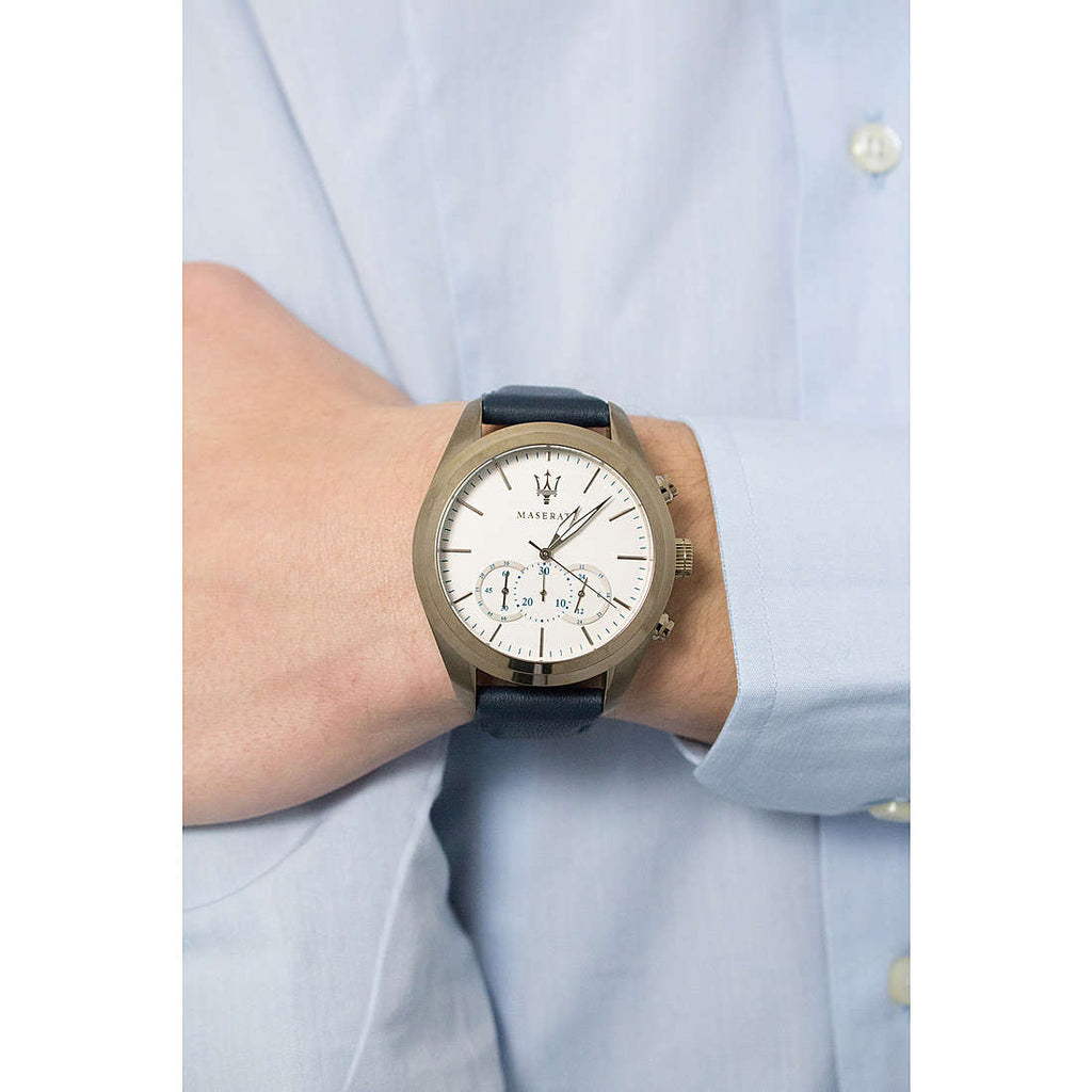 Maserati Traguardo Chronograph Grey Dial Leather Strap Men's Watch - R8871612016 Buy Now By Maserati