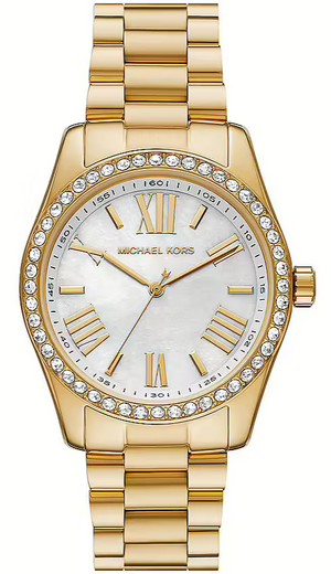 Michael Kors Lexington Mother of Pearl White Dial Gold Steel Strap Watch for Women - MK1079 Buy Now By Michael Kors