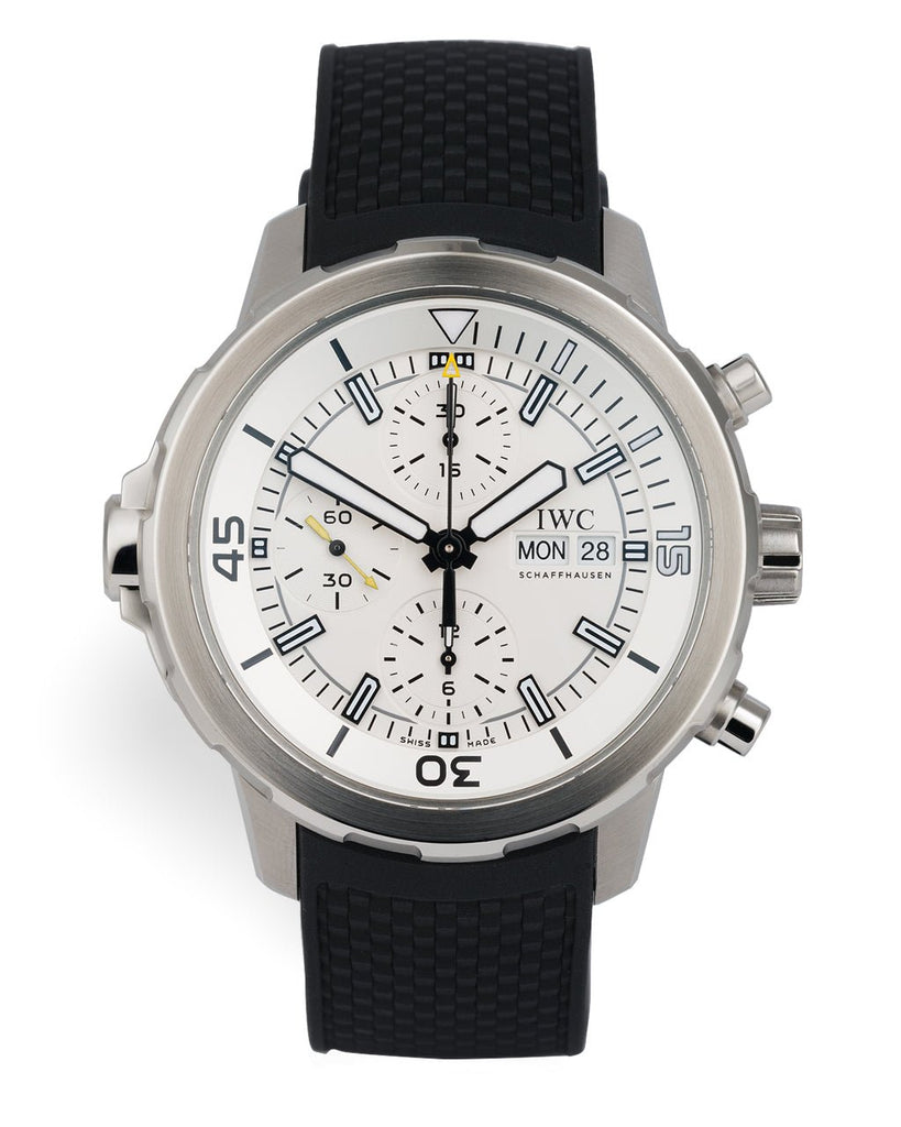 IWC Aquatimer Chronograph White Dial Black Rubber Strap Watch for Men - IW376801 Buy Now By IWC